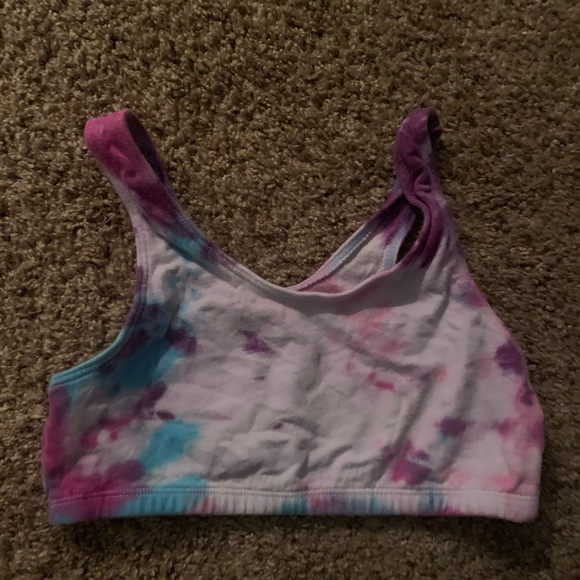 NWT pink/ purple/ blue tie dye sports bra - Picture 2 of 16